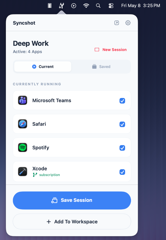 Active Session View